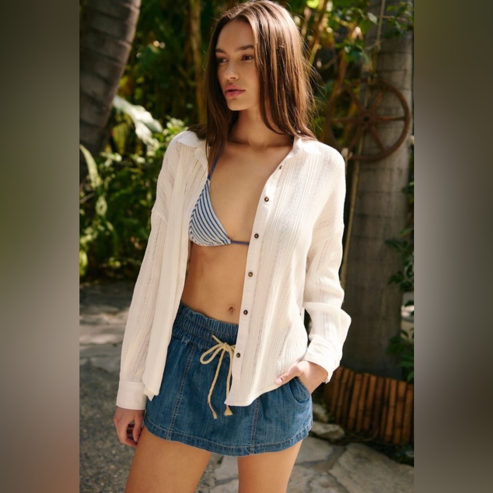 FREE PEOPLE Scottie Top/BUTTON DOWN BLOUSE - Picture 3 of 8